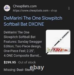 DeMarini The One Sunday Swagger Slowpitch Softball Bat Dual-Stamp 28oz