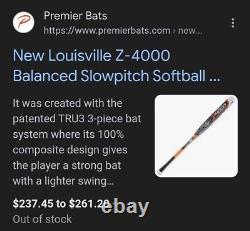 Louisville Slugger Z4000 ASA/USSSA Balanced Slowpitch Softball Bat 26oz