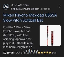 MIKEN PSYCHO Slowpitch Softball Bat MPIPCU USSSA 25oz Super Clean