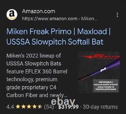 Miken Freak Primo Maxload Slowpitch Softball Bat MP22MA USSSA 25oz