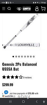 NEW 2023 Louisville Slugger Genesis White Balanced USSSA Softball Bat 34/26