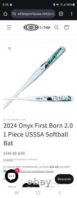 Onyx FIRSTBORN 1pc 34in 27oz USSSA Slowpitch Softball. Bat