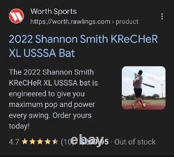 Worth Krecher Shannon Smith slowpitch softball Bat 34/25? Clean