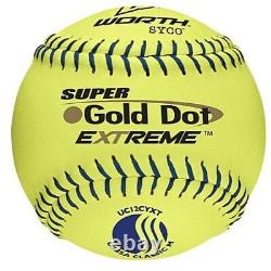 12 balles de softball de slowpitch USSSA Gold Dot Extreme (douzaine)
