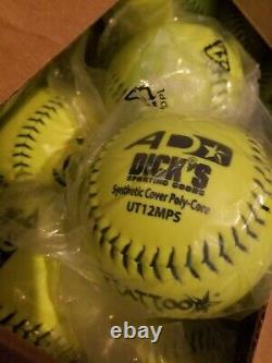 6 douzaines = 72 nouvelles balles de softball pour hommes à lancer lent de 12 pouces Tattoo USSSA Classic M UT12MPS.