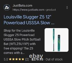 Louisville Slugger Z5 Powerload USSSA Slowpitch Softball Bat 34/27.5? Rare <br/>	<br/>Louisville Slugger Z5 Powerload USSSA Batte de softball de Slowpitch 34/27.5? Rare